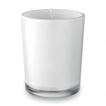 Kis gyertya üveg tartóban, fehér (MO9030-06)